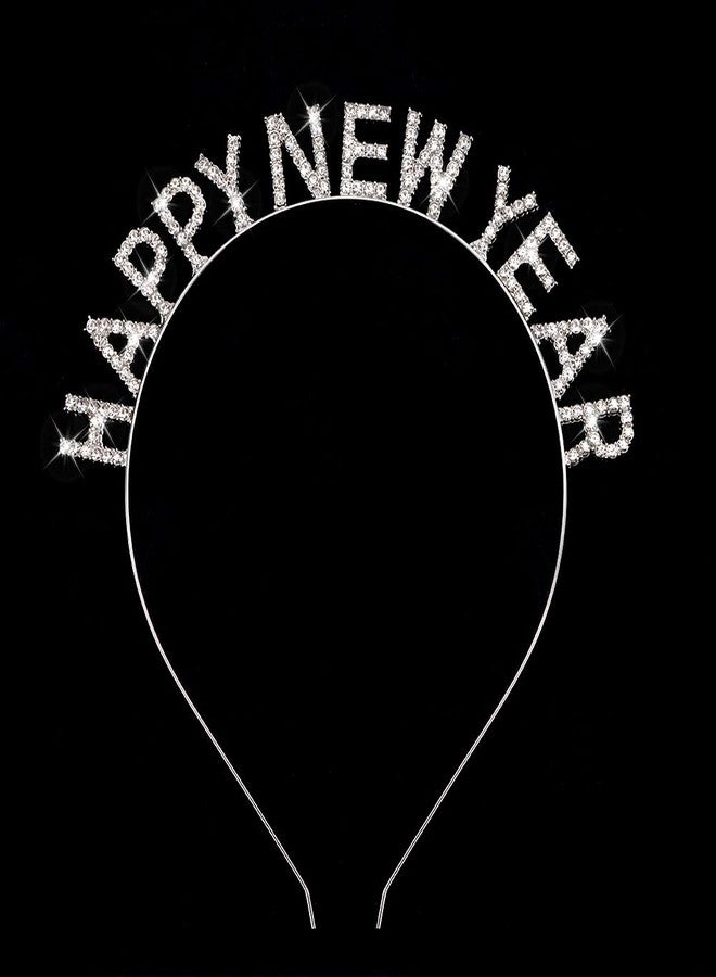 AHONEY Happy New Year 2026 Headband for Women, New Year Headpiece Tiara Metal Crown for Newyear Eve Party Supplies Accessories Gifts - Image 2